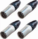 (4 Pack) Neutrik NC5MXX 5Pin DMX Lighting Plug Male XLR Cable Connector