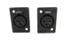 Neutrik NC3FP-B XLR Female Black Panel Mt Connector, Set of 2 - NOS, Free Ship