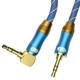 EMK 90 Degree Right Angle Aux Cable - [24K Gold-Plated,Sound 4FT/1.2M, Blue 