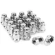 Richeer 20PCS 14x1.5 Closed End Bulge Acorn Chrome Lug Nuts, 1.4 inch  Cone S...