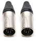 (2) Two Genuine NEUTRIK NC5MXX 5-Pin DMX Male XLR Cable Mount Connector Nickel