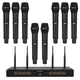 MELONARE 8-Channel Wireless Microphone System, UHF 500MHz Cordless Mic Set w/...
