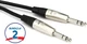 Hosa HSS-020 Pro Balanced Interconnect Cable - REAN 1/4-inch TRS Male to REAN