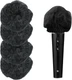 Waziaqoc 100 Pcs Disposable Microphone Hygiene Covers, Non-woven Black 