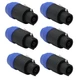 6Pack NL8FC 8 Pole Locking High-Load Speakon Connector Replacement for Neutrik