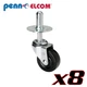 8 Penn Elcom W0958 2" Push-In Caster with Metal Socket Pressed Steel Heavy Duty