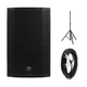 Mackie Thump212 1400W 12" Powered Loudspeaker Bundle with MR DJ Speaker Stand
