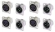 4 Pair Neutrik NC3FD-L-1 & NC3MD-L-1 3 Pin Female/Male XLR Panel Mic Connectors
