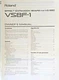 Original Roland VS8F-1 Effect Expansion Board for VS-880 Owner's Manual Booklet.