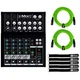 Mackie Mix8 8-Channel 3-Band EQ Compact Mixer + Green XLR Cables Pack