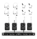 Phenyx Pro Wireless Microphone System, 4 Mic Set & 4 Body Packs (PTU-5200-4B)