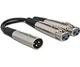 Hosa YXF-101.5 Dual XLR3F to XLR3M Y Cable, 18 Inch