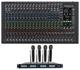 Mackie ONYX24 24-Channel Analog Mixer w/USB/3-Band EQ+Bluetooth+4) Wireless Mics