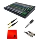 Mackie ProFX22v3 22-Channel Mixer with USB and Effects with Calrad 35-542 1/4" S