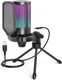 FIFINE Gaming USB Microphone for PC PS5, Condenser Mic with Quick Mute, RGB Indi