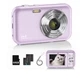 44MP Digital Camera 1080P Full HD 16X Zoom 2.4" LCD 64GB Card Type-C Purple