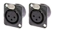 (2 PACK) NEUTRIK NC3FD-L-B-1 3-PIN XLR Female D Type Panel Mount - Black w/Gold