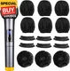Microphone Covers Disposable 100pcs, Non-Woven,Clean No-Odor Windscreen Pop Filt