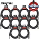 10-PACK Strukture PRO20M7 20FT XLR 7mm PVC High Quality Microphone Cable