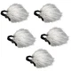Movo Photo WS10n Universal Furry Windscreen Muff for Lavalier Microphone, 5-Pack