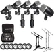 CAD Audio Stage7 7-Piece Drum Instrument Mic Carrying Case + 2 Mic Stands & 2