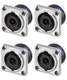 4 NEUTRIK NL8MPRXX SPEAKON 8-POLE Panel Mount Speaker Connector - Nickel