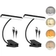 iGoober 2 Pack Rechargeable Music Stand Lights - Eye Caring 47 LED Clip Black 