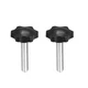 uxcell Clamping Screw Knob, 38mm Dia Plum Hex Shaped Grips M8x45mm, Black