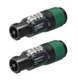 2) NEUTRIK NL4FXX-W-S 4-Pole SPEAKON Locking Cable Mount Connector