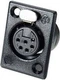 Neutrik NC6FP-B-1 6-pin XLRF Panel Connector, Black with Gold Contacts