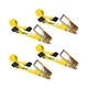 US Cargo Control Flat Hook Ratchet Straps 2 Inch x 27 Foot (4-Pack), Yellow 2...