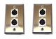 (2) Two Double XLR Single Wall Plates w Neutrik NC3FD-L-1 Female Stainless Steel