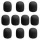 Tirron 10Pcs Microphone Foam Covers Thick Handheld Stage 10Pcs, Black 